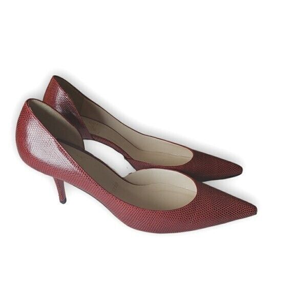 Christian Louboutin Parisian Lolita Red Iriza Lizard Heels sz 9 ~$850 - Picture 3 of 12